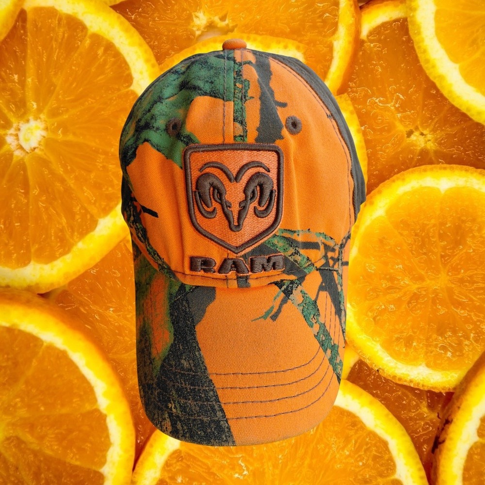 RAM‎ Truck Camo Orange Green Baseball Cap Hat Adjustable Strap Men